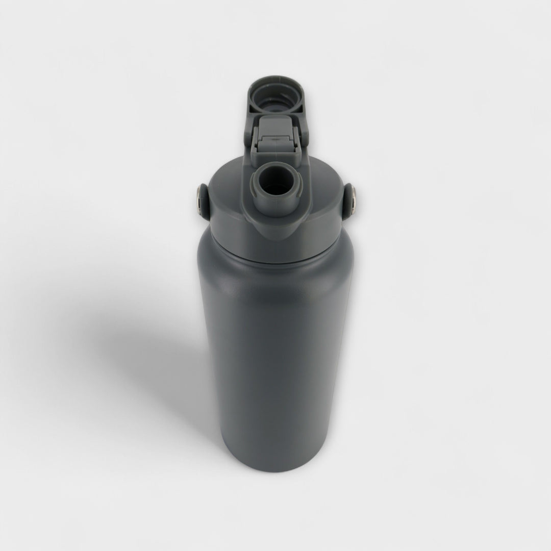 Alpha Bottle 1000mL Insulated Water Bottle | Sip & Chug Lid | Charcoal