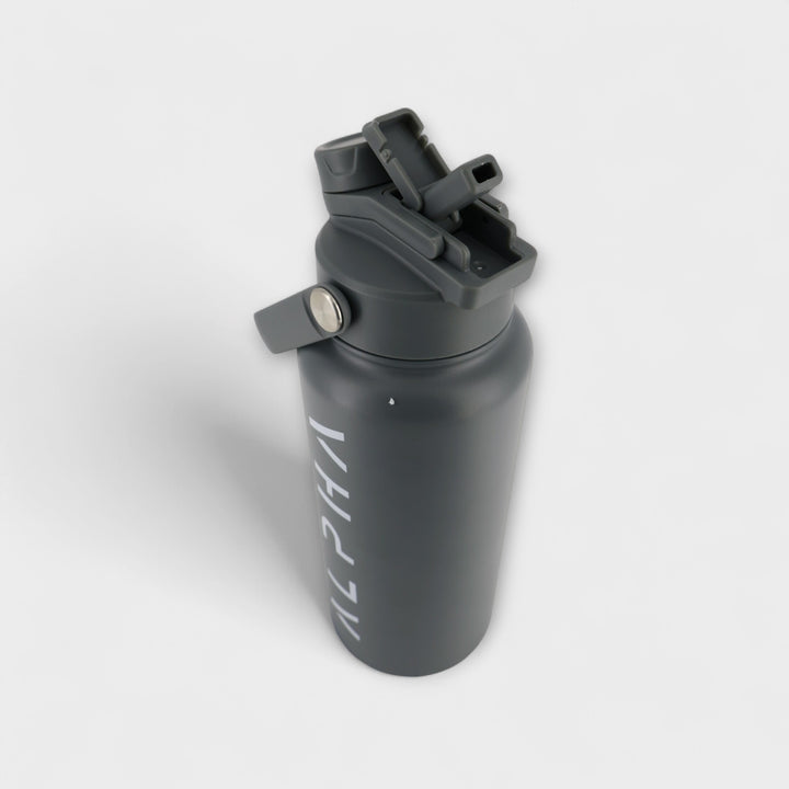 Alpha Bottle 1000mL Insulated Water Bottle | Sip & Chug Lid | Charcoal
