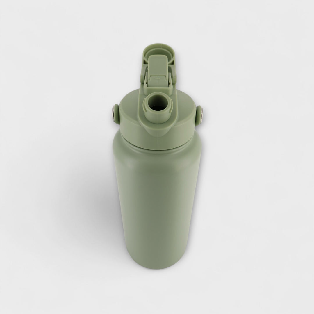Alpha Bottle 1000mL Insulated Water Bottle | Sip & Chug Lid | Olive