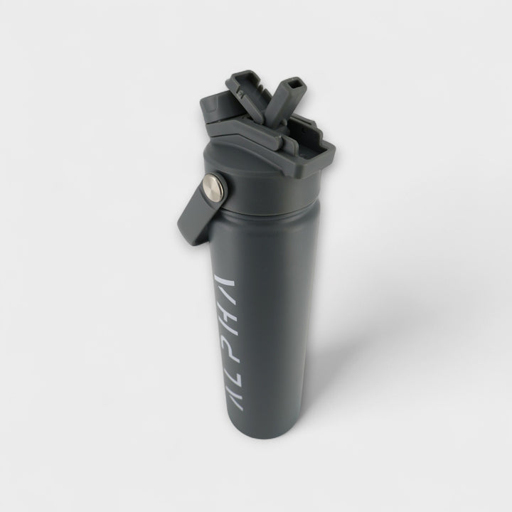 Alpha Bottle 750mL Insulated Water Bottle | Sip & Chug Lid | Charcoal