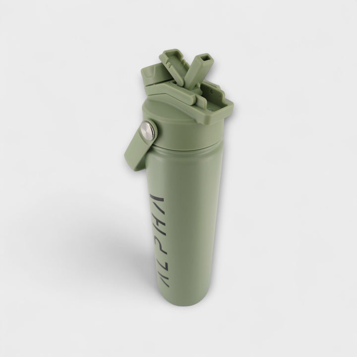 Alpha Bottle 750mL Insulated Water Bottle | Sip & Chug Lid | Olive