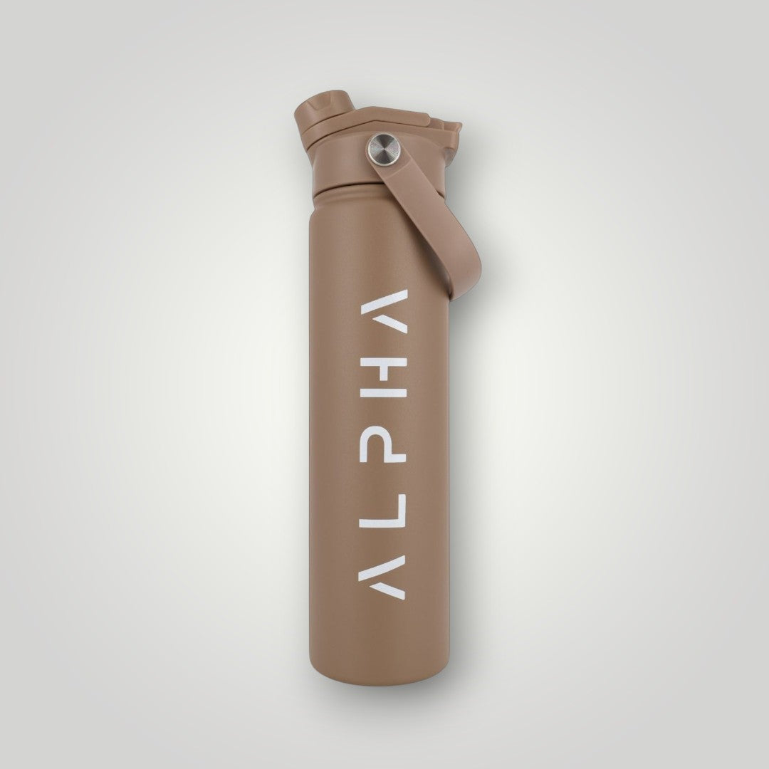 Alpha Bottle 750mL Insulated Water Bottle | Sip & Chug Lid | Mocha