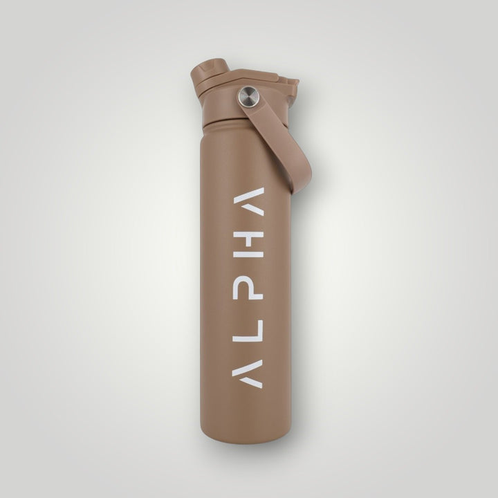 Alpha Bottle 750mL Insulated Water Bottle | Sip & Chug Lid | Mocha