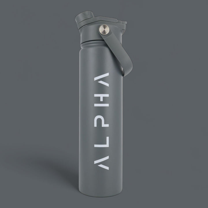 Alpha Bottle 750mL Insulated Water Bottle | Sip & Chug Lid | Charcoal