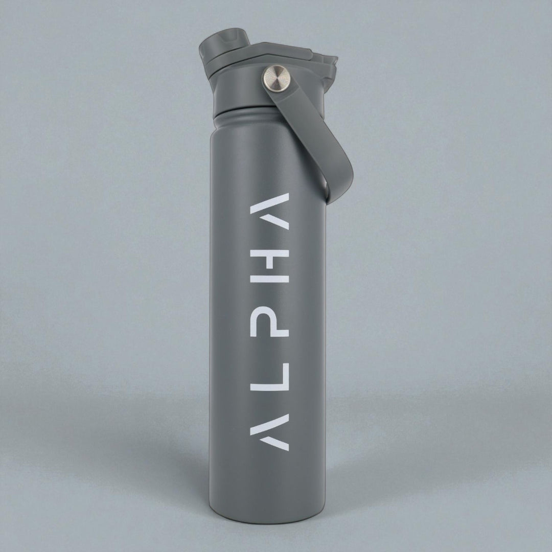 Alpha Bottle 750mL Insulated Water Bottle | Sip & Chug Lid | Charcoal