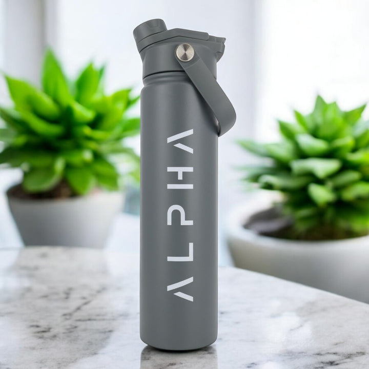 Alpha Bottle 750mL Insulated Water Bottle | Sip & Chug Lid | Charcoal