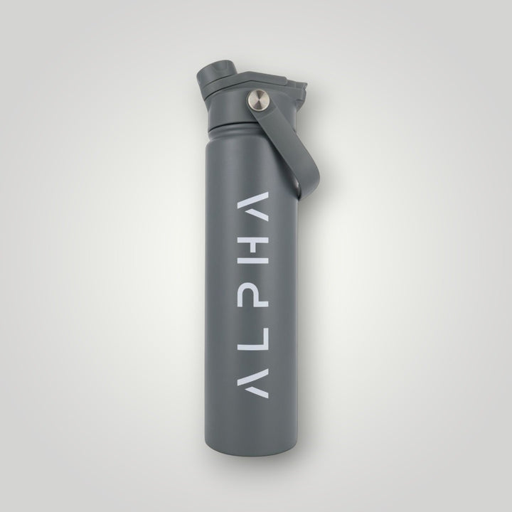 Alpha Bottle 750mL Insulated Water Bottle | Sip & Chug Lid | Charcoal