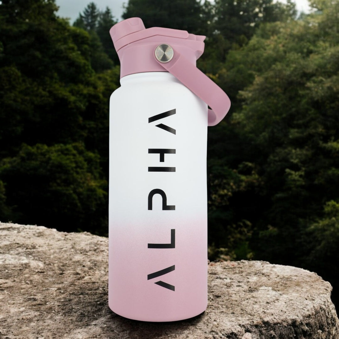 Alpha Bottle 1000mL Insulated Water Bottle | Sip & Chug Lid | Ice Plum