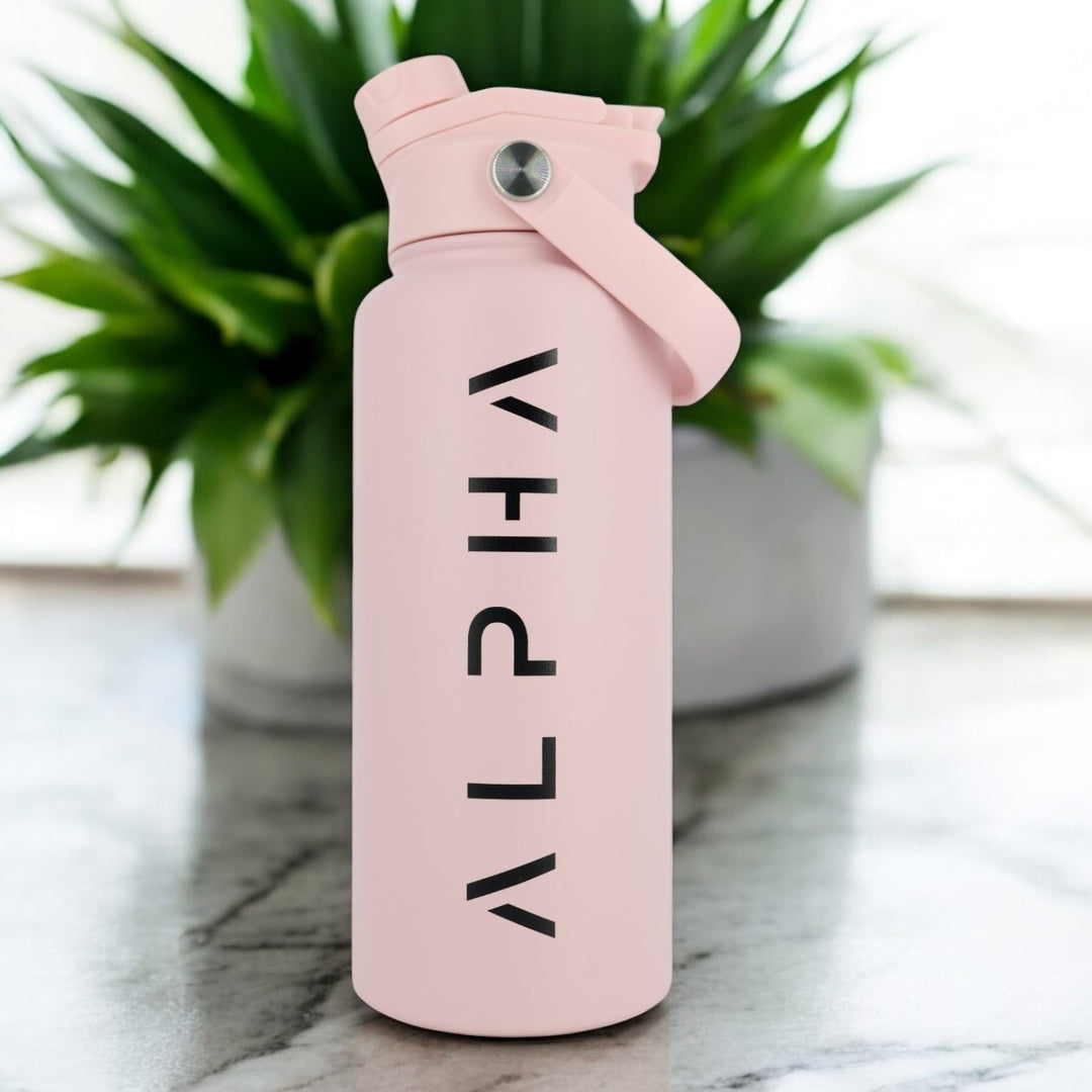 Alpha Bottle 1000mL Insulated Water Bottle | Sip & Chug Lid | Dusty Pink