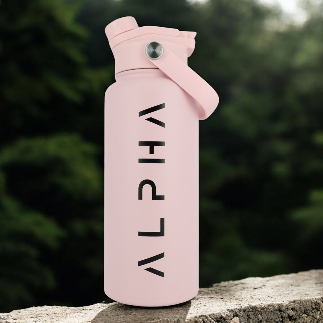 Alpha Bottle 1000mL Insulated Water Bottle | Sip & Chug Lid | Dusty Pink
