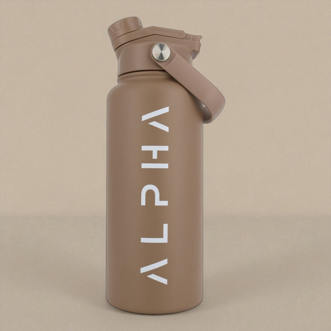 Alpha Bottle 1000mL Insulated Water Bottle | Sip & Chug Lid | Mocha