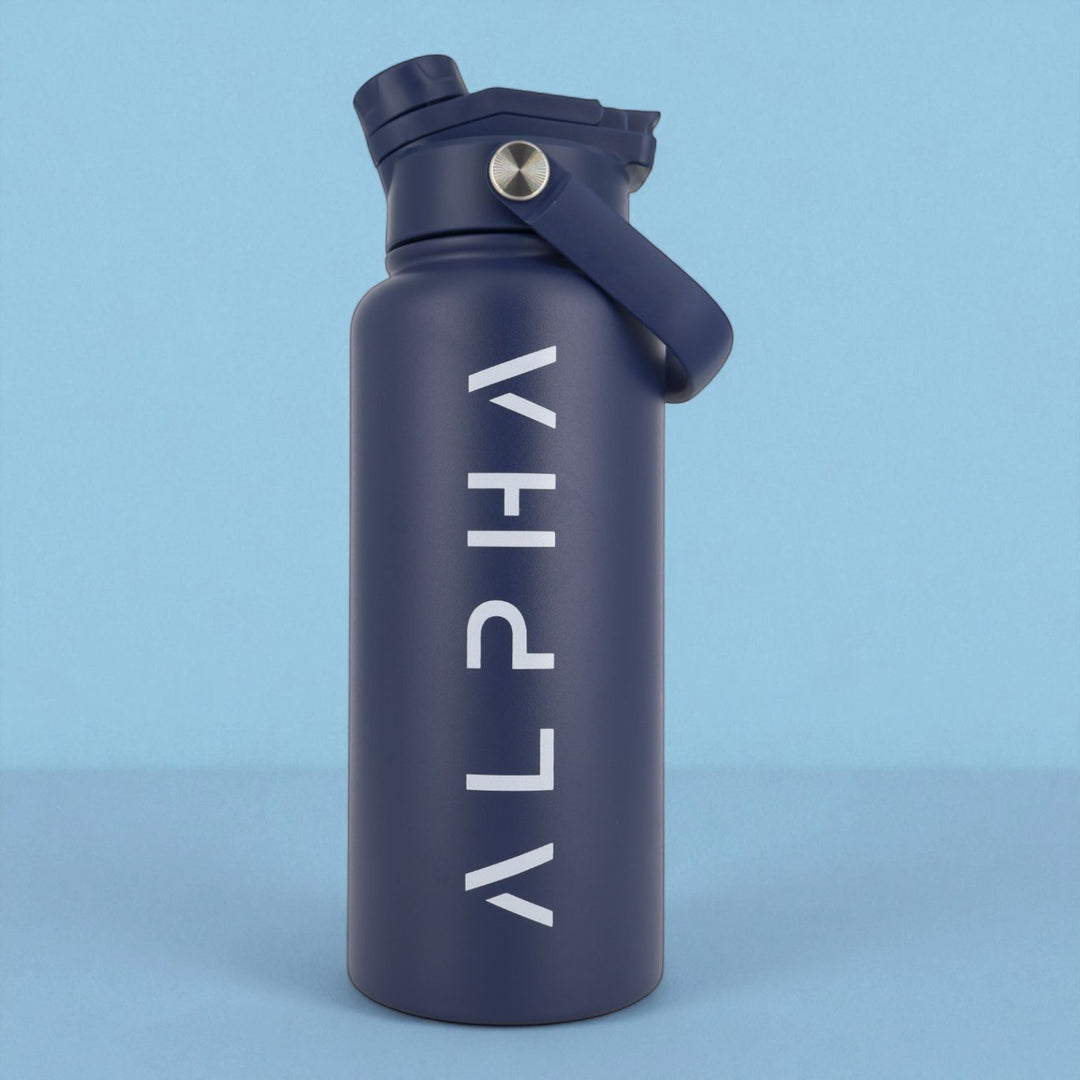 Alpha Bottle 1000mL Insulated Water Bottle | Sip & Chug Lid | Navy
