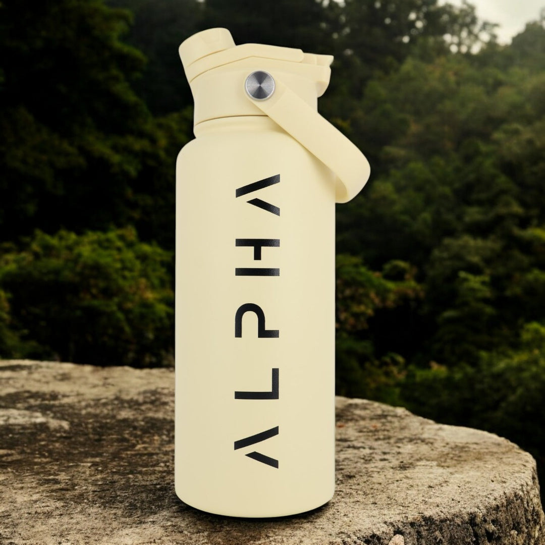 Alpha Bottle 1000mL Insulated Water Bottle | Sip & Chug Lid | Sand