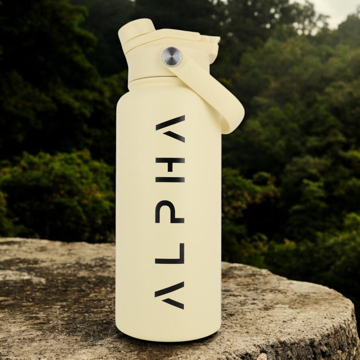 Alpha Bottle 1000mL Insulated Water Bottle | Sip & Chug Lid | Sand