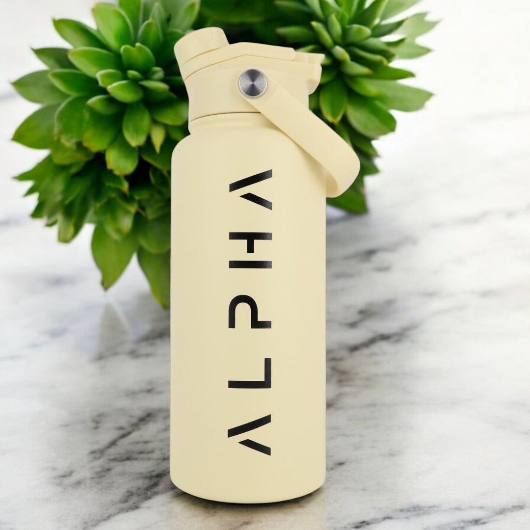 Alpha Bottle 1000mL Insulated Water Bottle | Sip & Chug Lid | Sand