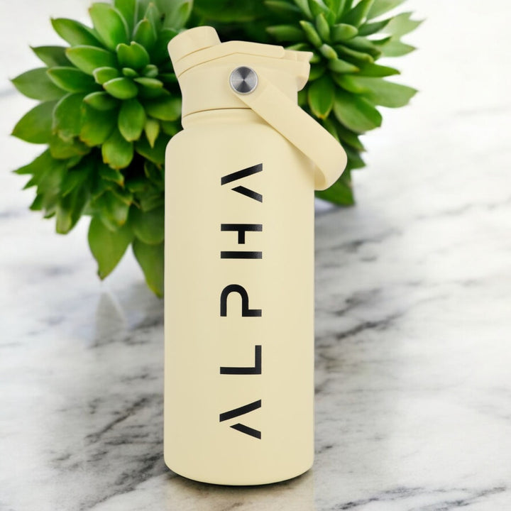 Alpha Bottle 1000mL Insulated Water Bottle | Sip & Chug Lid | Sand