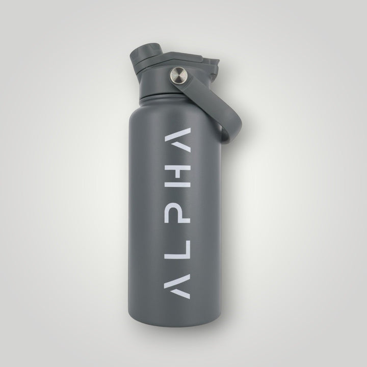 Alpha Bottle 1000mL Insulated Water Bottle | Sip & Chug Lid | Charcoal