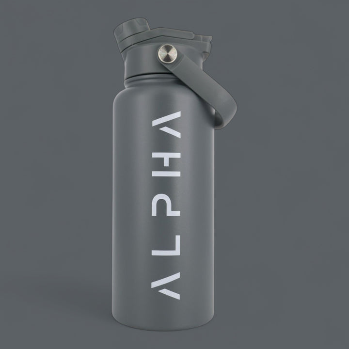 Alpha Bottle 1000mL Insulated Water Bottle | Sip & Chug Lid | Charcoal