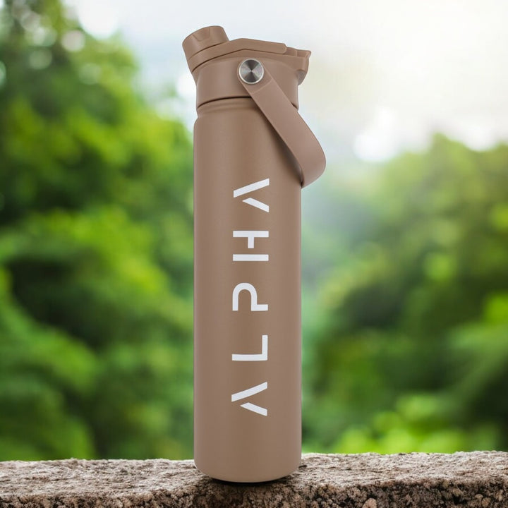 Alpha Bottle 750mL Insulated Water Bottle | Sip & Chug Lid | Mocha