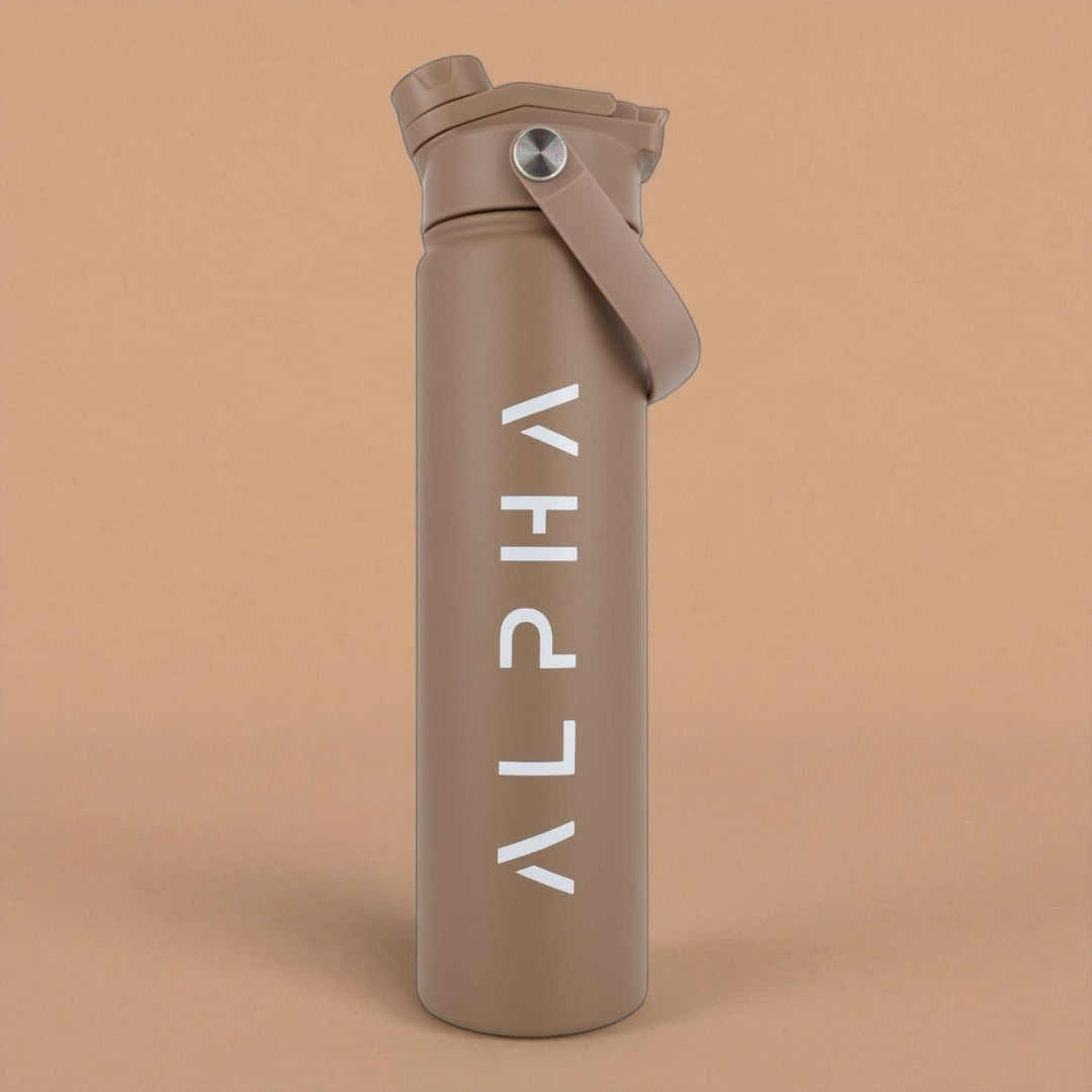 Alpha Bottle 750mL Insulated Water Bottle | Sip & Chug Lid | Mocha