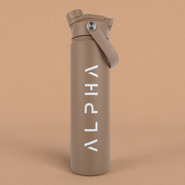 Alpha Bottle 750mL Insulated Water Bottle | Sip & Chug Lid | Mocha