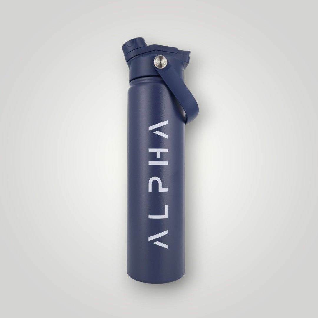Alpha Bottle 750mL Insulated Water Bottle | Sip & Chug Lid | Navy