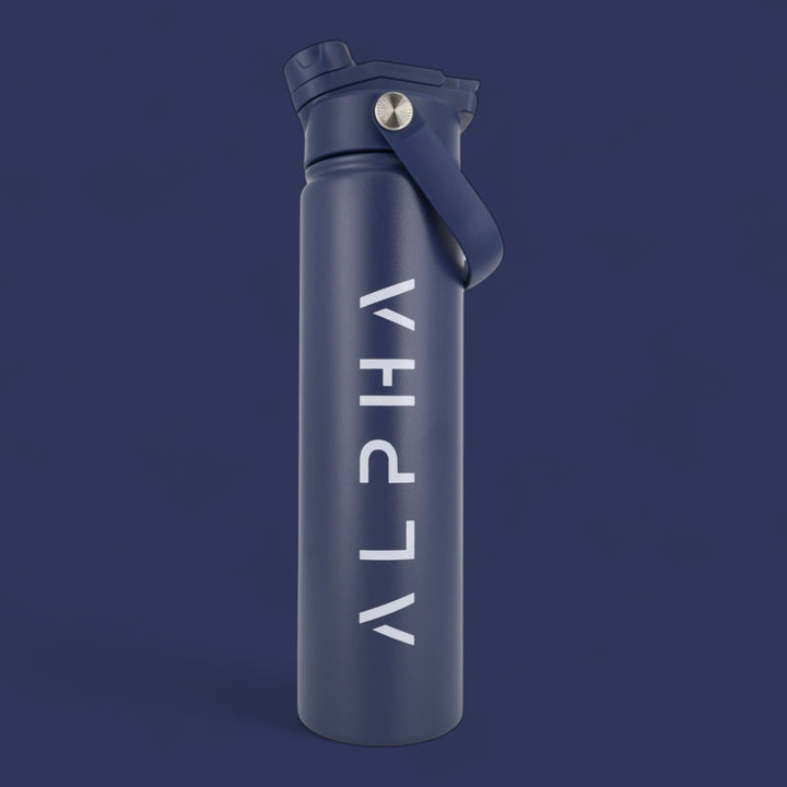 Alpha Bottle 750mL Insulated Water Bottle | Sip & Chug Lid | Navy