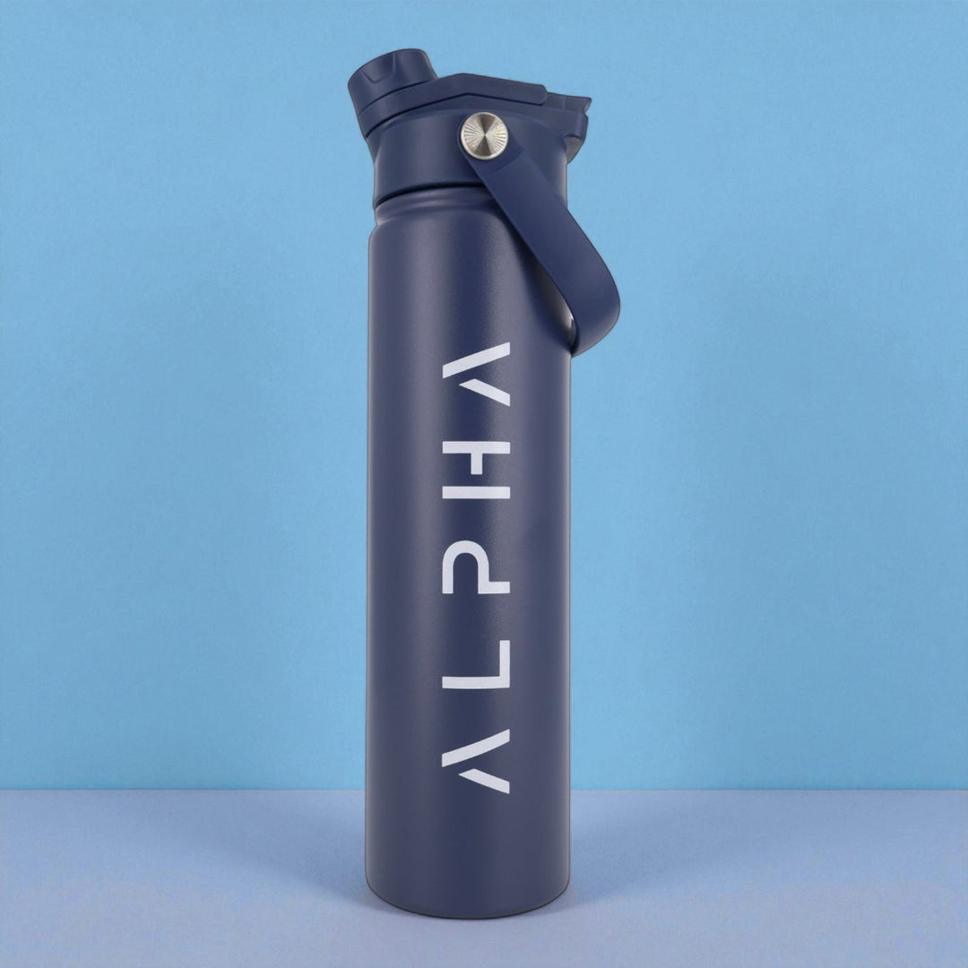 Alpha Bottle 750mL Insulated Water Bottle | Sip & Chug Lid | Navy