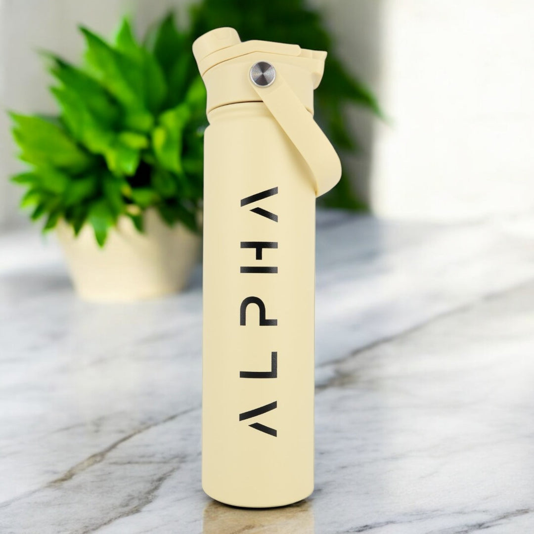 Alpha Bottle 750mL Insulated Water Bottle | Sip & Chug Lid | Sand