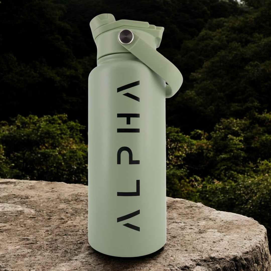 Alpha Bottle 1000mL Insulated Water Bottle | Sip & Chug Lid | Olive