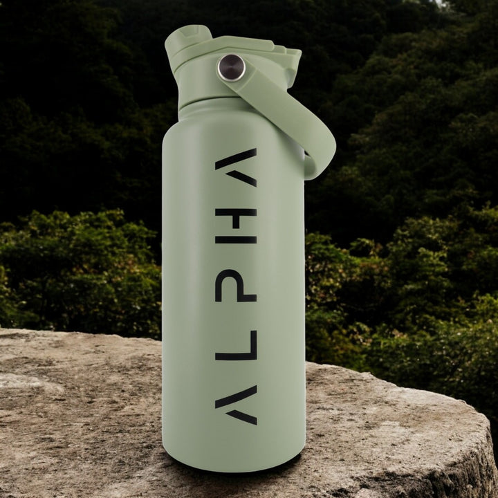 Alpha Bottle 1000mL Insulated Water Bottle | Sip & Chug Lid | Olive