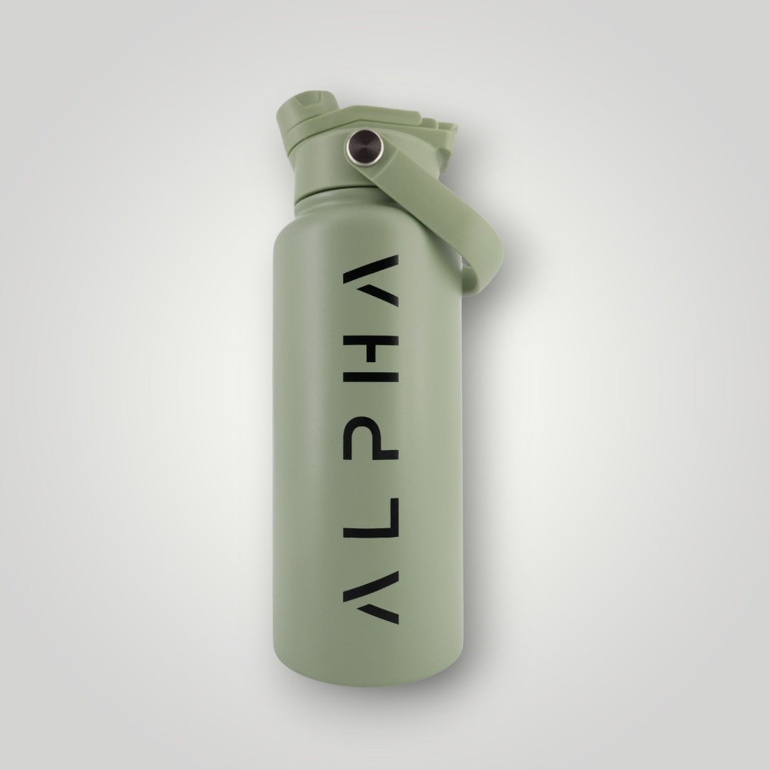 Alpha Bottle 1000mL Insulated Water Bottle | Sip & Chug Lid | Olive