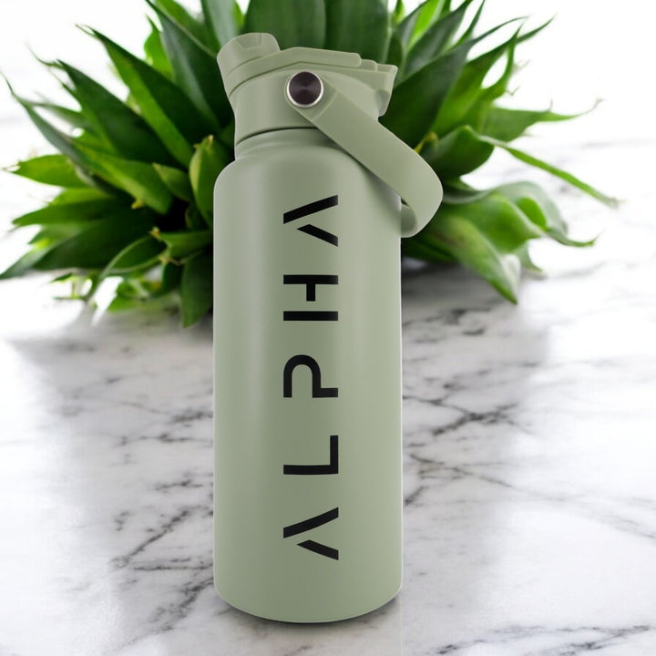 Alpha Bottle 1000mL Insulated Water Bottle | Sip & Chug Lid | Olive