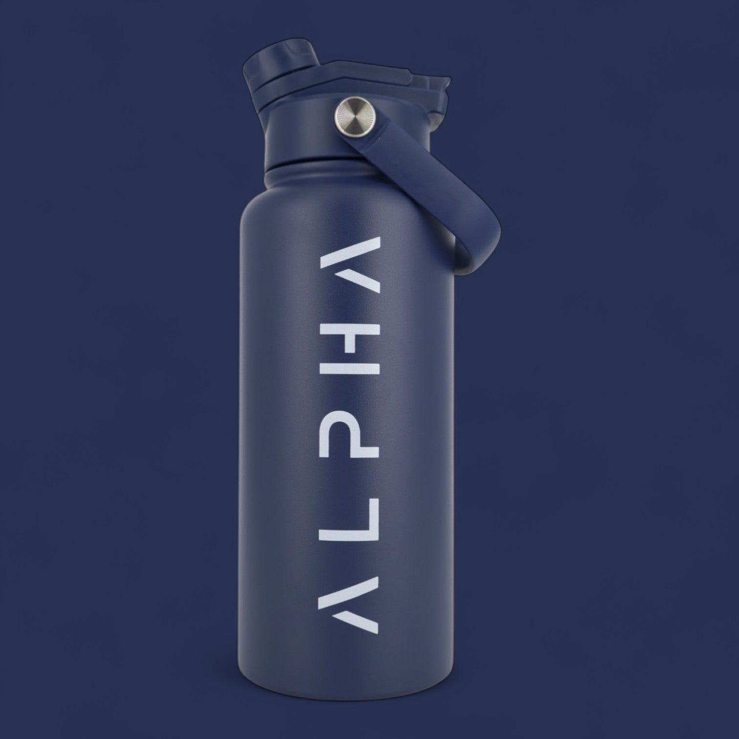 Alpha Bottle 1000mL Insulated Water Bottle | Sip & Chug Lid | Navy - Alpha Bottle