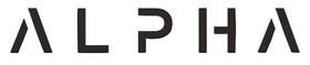 Alpha logo with stylized 'A' on a white background