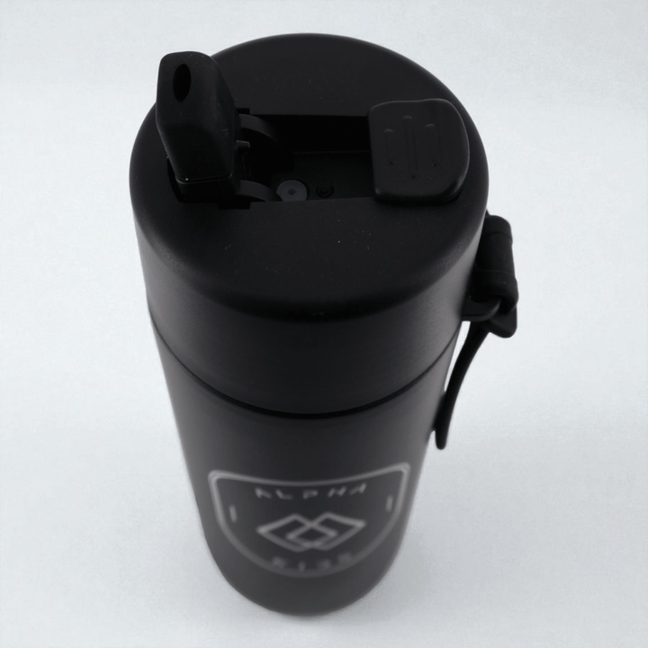 Alpha Kids Stainless Drink Bottle – 600 ml | Leakproof Kids Bottle for School (Black) - Alpha Bottle