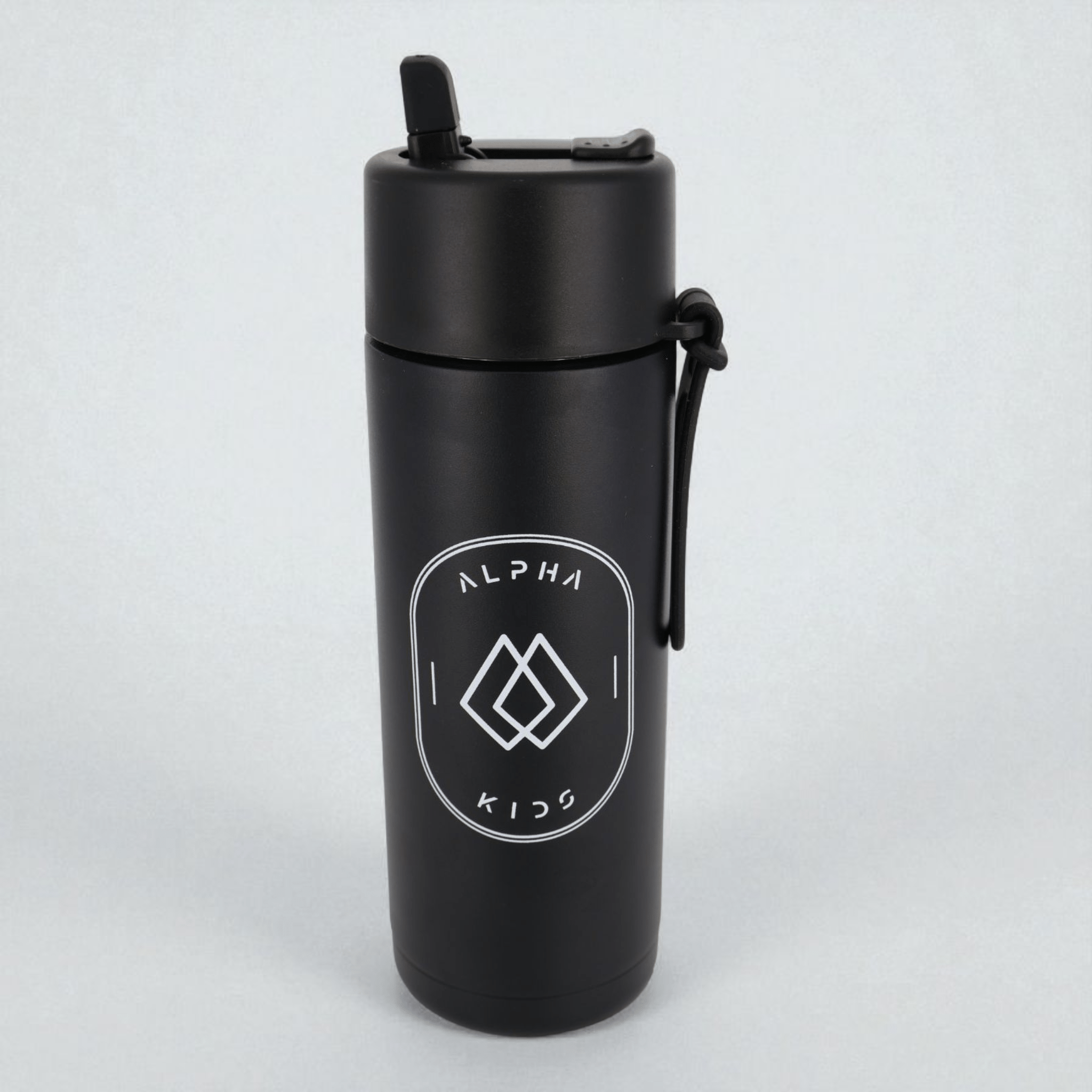 Alpha Kids Stainless Drink Bottle – 600 ml | Leakproof Kids Bottle for School (Black) - Alpha Bottle