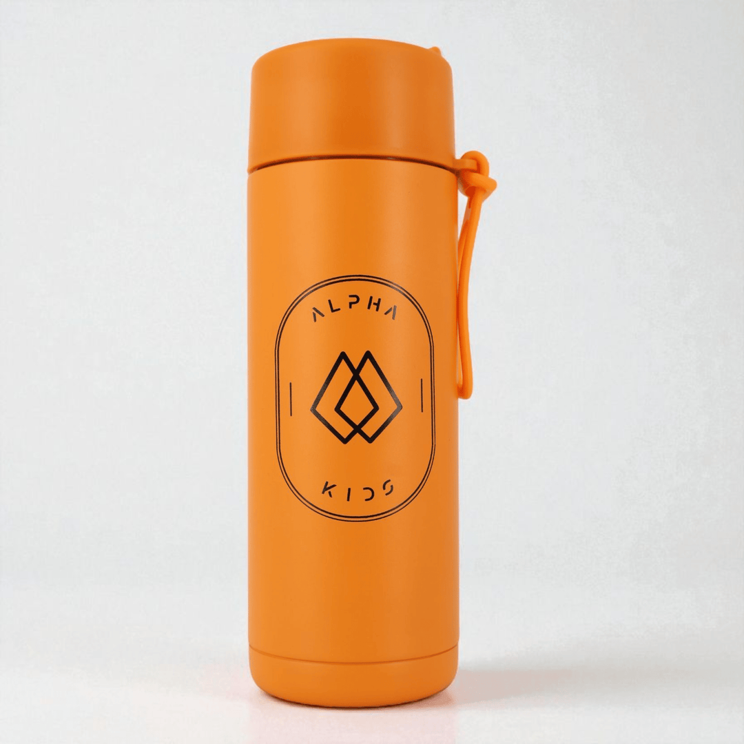 Alpha Kids Stainless Drink Bottle – 600 ml | Leakproof Kids Bottle for School (Burnt Orange) - Alpha Bottle