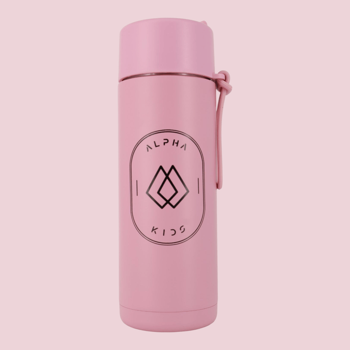Alpha Kids Stainless Drink Bottle – 600 ml | Leakproof Kids Bottle for School (Dusty Pink) - Alpha Bottle