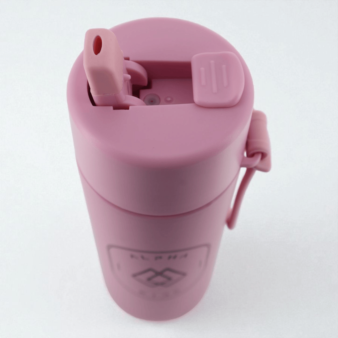 Alpha Kids Stainless Drink Bottle – 600 ml | Leakproof Kids Bottle for School (Dusty Pink) - Alpha Bottle