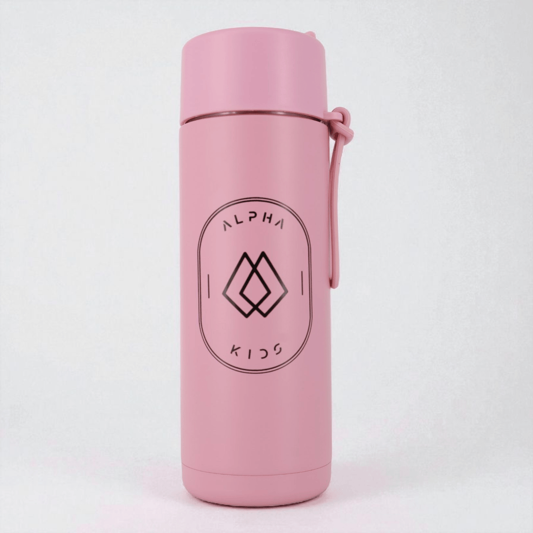 Alpha Kids Stainless Drink Bottle – 600 ml | Leakproof Kids Bottle for School (Dusty Pink) - Alpha Bottle