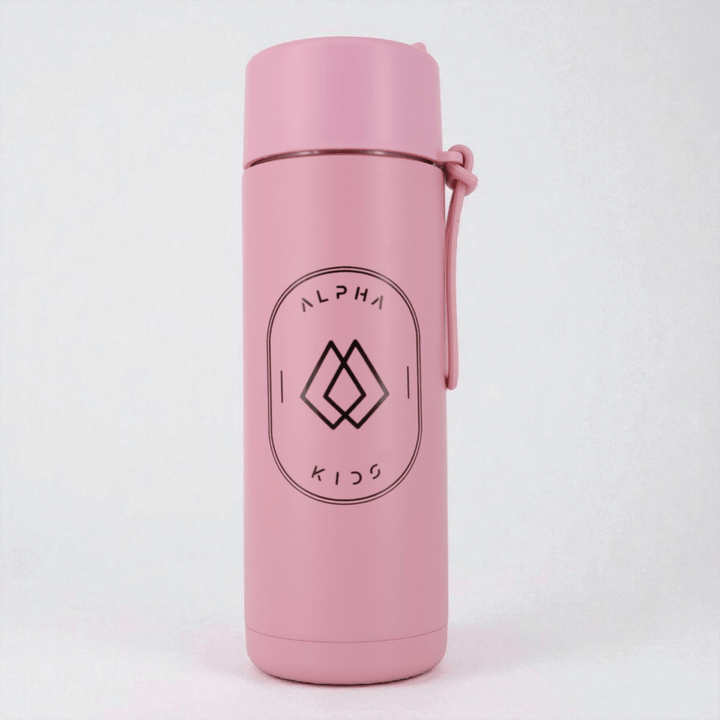 Alpha Kids Stainless Drink Bottle – 600 ml | Leakproof Kids Bottle for School (Dusty Pink) - Alpha Bottle