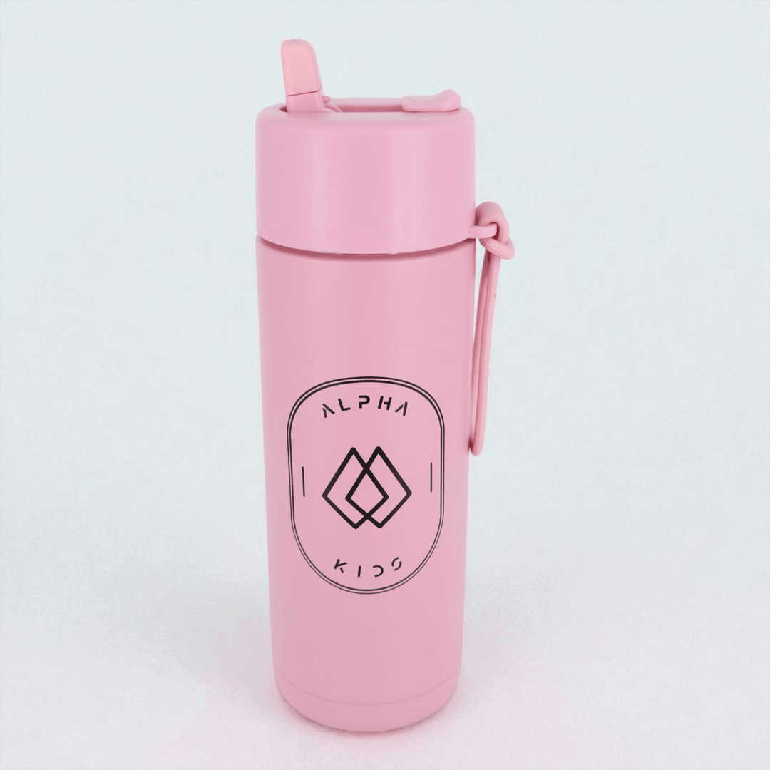 Alpha Kids Stainless Drink Bottle – 600 ml | Leakproof Kids Bottle for School (Dusty Pink) - Alpha Bottle