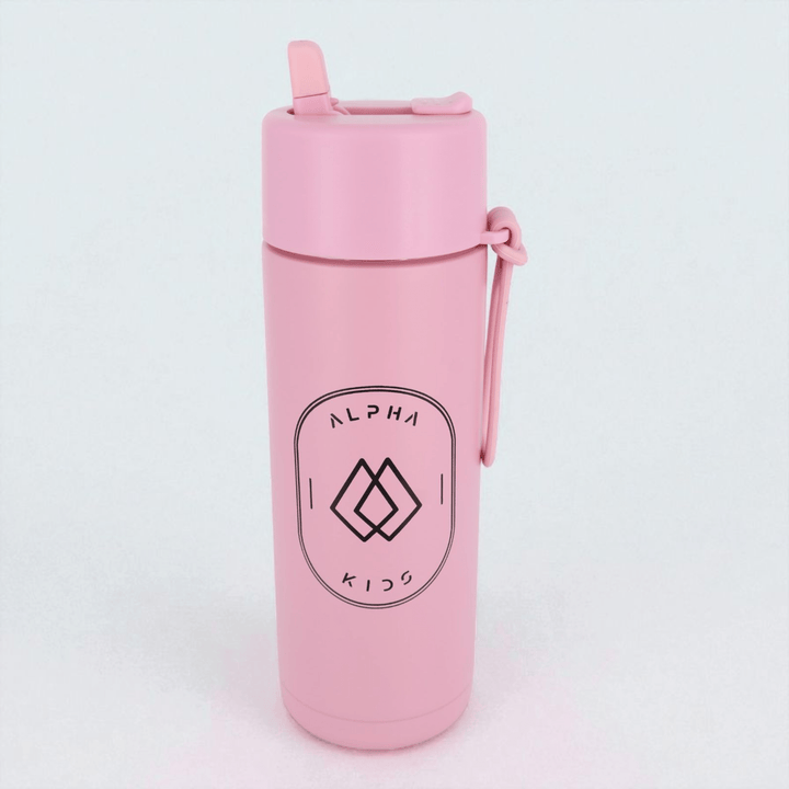 Alpha Kids Stainless Drink Bottle – 600 ml | Leakproof Kids Bottle for School (Dusty Pink) - Alpha Bottle
