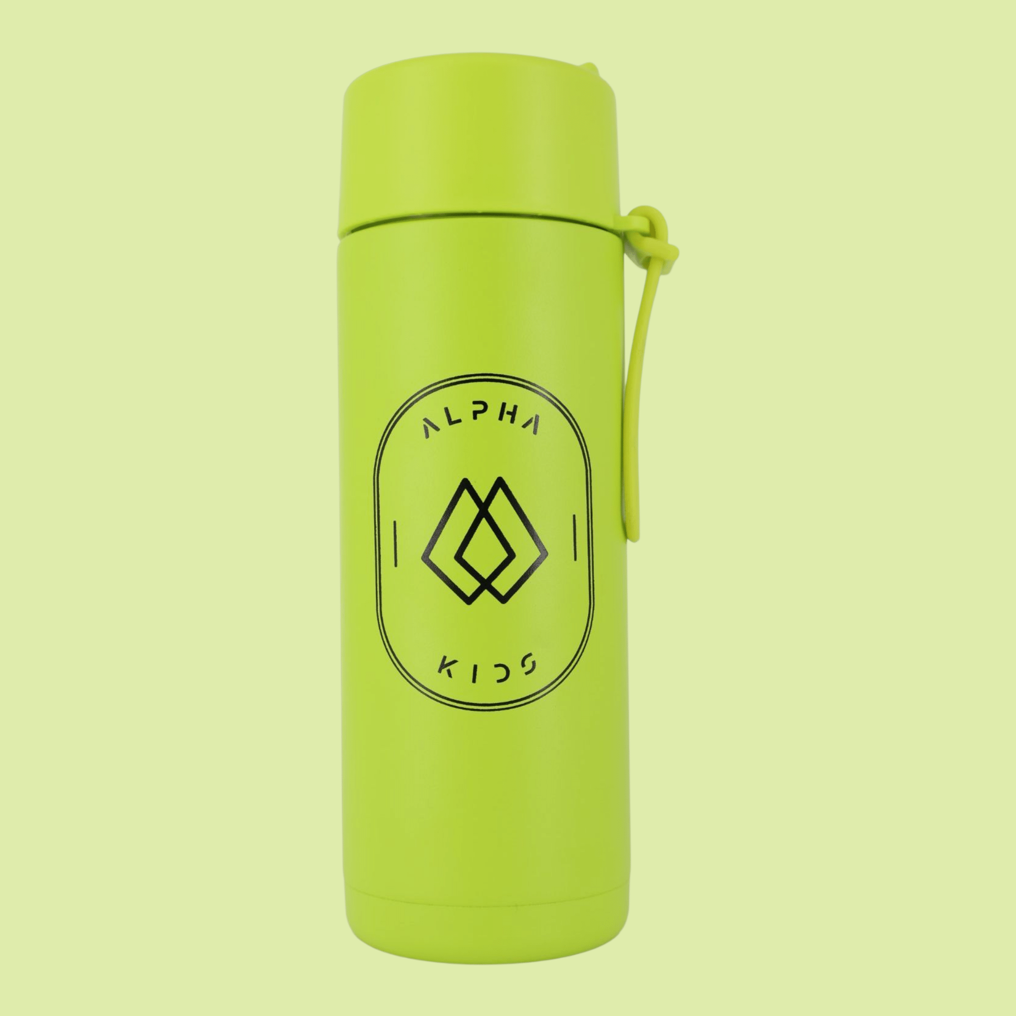 Alpha Kids Stainless Drink Bottle – 600 ml | Leakproof Kids Bottle for School (Lime Green) - Alpha Bottle