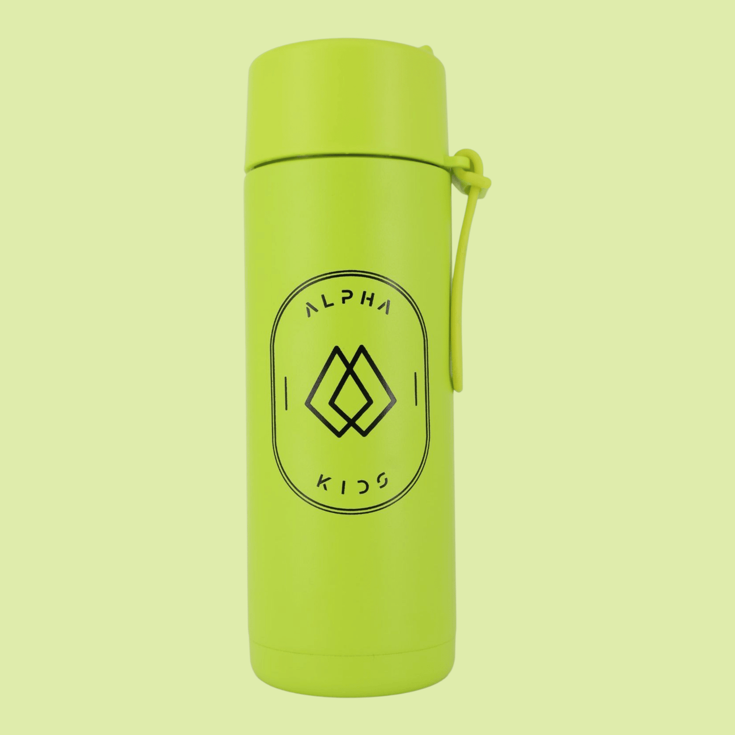 Alpha Kids Stainless Drink Bottle – 600 ml | Leakproof Kids Bottle for School (Lime Green) - Alpha Bottle