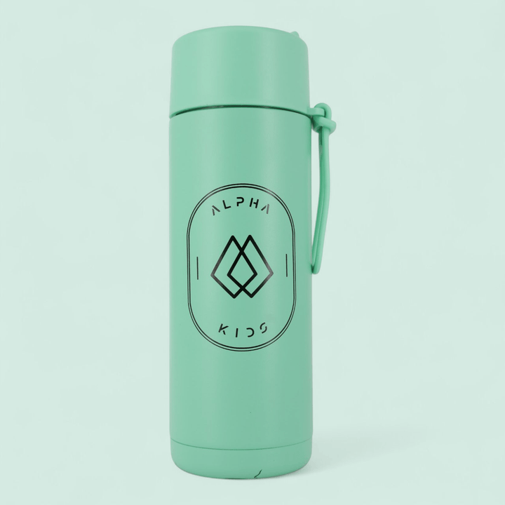 Alpha Kids Stainless Drink Bottle – 600 ml | Leakproof Kids Bottle for School (Mint Green) - Alpha Bottle