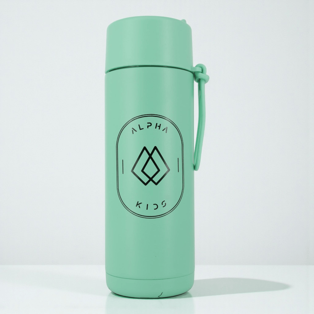Alpha Kids Stainless Drink Bottle – 600 ml | Leakproof Kids Bottle for School (Mint Green) - Alpha Bottle
