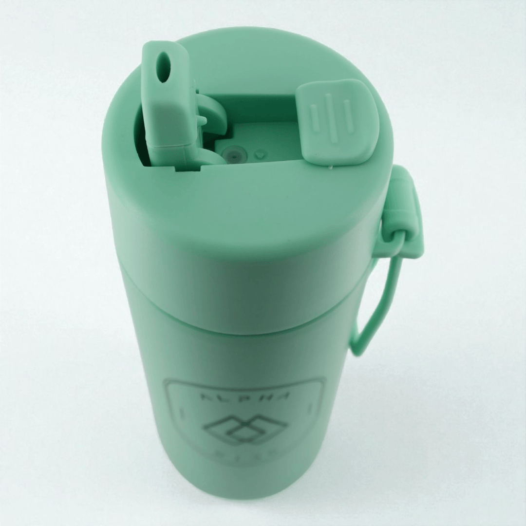 Alpha Kids Stainless Drink Bottle – 600 ml | Leakproof Kids Bottle for School (Mint Green) - Alpha Bottle