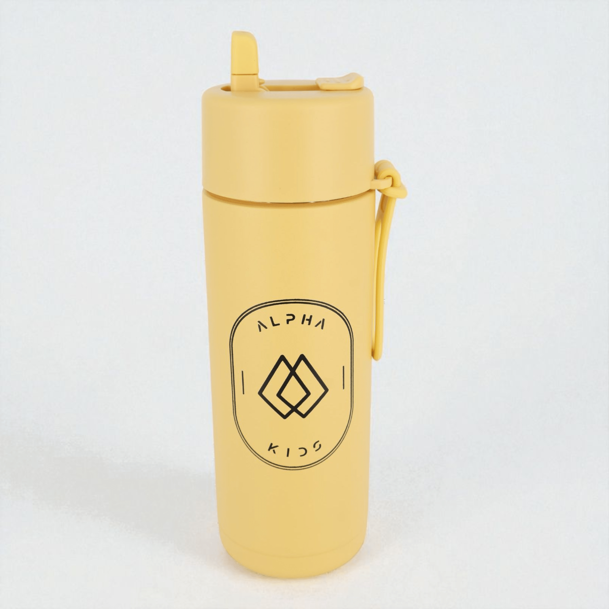 Alpha Kids Stainless Drink Bottle – 600 ml | Leakproof Kids Bottle for School (Mustard) - Alpha Bottle